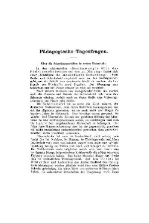 Pädagogische Tagesfragen