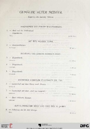Gemälde alter Meister (Nr. 1-48)