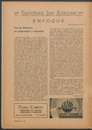 Enfoque : Dia de descanso, un empresario y naranjas