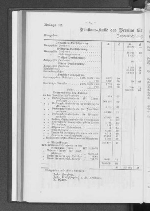 Anlage 12. Pensions-Kasse des Vereins für Handlungs-Commis von 1858.