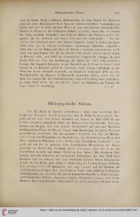 Bibliographische Notizen