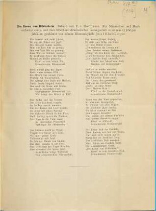 Programm zu dem am Donnerstag den 6. Juni 1889 abends 8 Uhr in den Central-Sälen stattfindenden Concerte des "Akademischen Gesangvereins München."