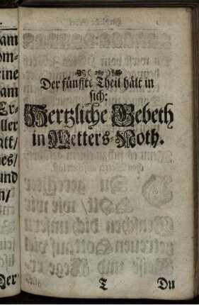 5. Theil: Hertzliche Gebeth in Wetters-Noth