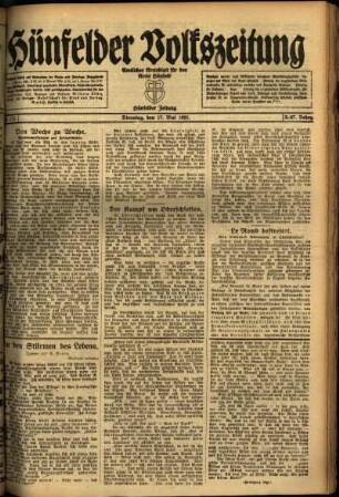 Ausgabe vom Dienstag, den 17. Mai 1921.