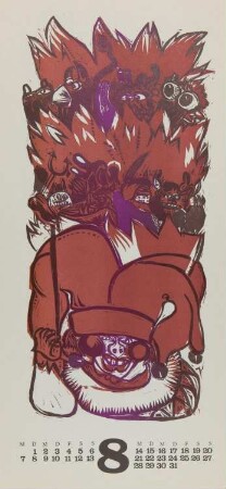 Augustblatt des Kalenders "Faustus 1978"i. Perlikke, zu Graf Pocc