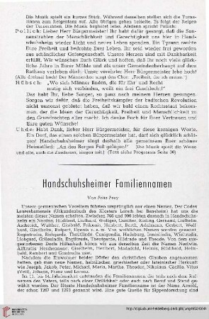 Handschuhsheimer Familiennamen