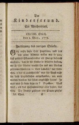 CXLVIII. Stück, den 2. May, 1778