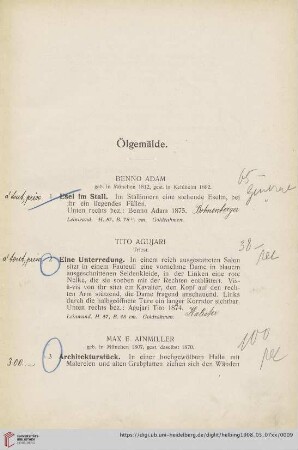 Ölgemälde (Nr. 1-117)