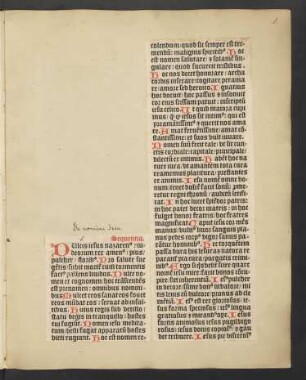 [Anfang der ersten Sequenz, Sp. 1:] Sequentia.|| DUlcis iesus nazaren#[us] : iu=||deorum rex amen#[us]/ pius/|| pulcher/ florid#[us]. … ||
