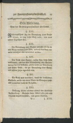 Erste Abtheilung. Von der Rechnungswissenschaft überhaupt