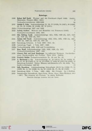 Kataloge (Nr. 2320-2333)