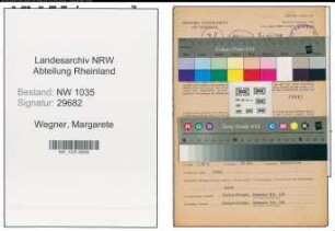 Entnazifizierung Margarete Wegner , geb. 19.06.1908 (Sekretaerin)