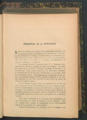 Progresos de la psicología