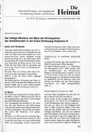 Nr. 11/12 - 93. Jahrgang - Neumünster, November/Dezember 1986