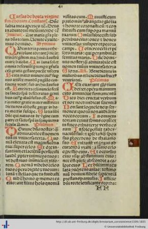 Cursus de beata virgine cum chorum Constantii.