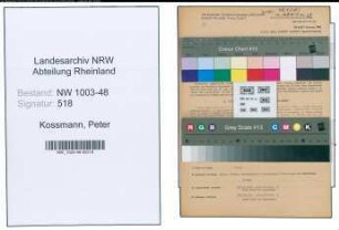Entnazifizierung Peter Kossmann , geb. 25.12.1906 (Masch.Meister)