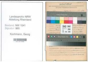 Entnazifizierung Georg Kochmann , geb. 19.08.1900 (Angestellter)