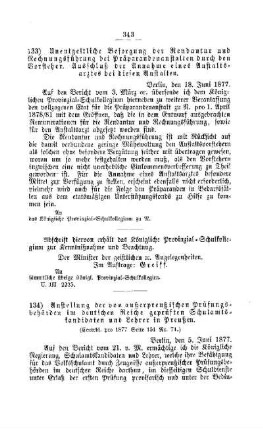 Unentgeltliche Besorgung der Rendantur und Rechnungsführung bei Präparandenanstalten durch den Vorsteher. Ausschluß der Annahme eines Anstaltsarztes bei diesen Anstalten : [IV. Seminare, Bildung der Lehrer und deren persönliche Verhältnisse]