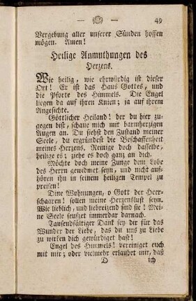 Heilige Anmuthungen des Herzens.