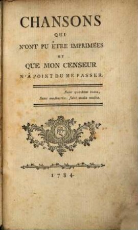 Chansons qui n'ont pu être imprimées