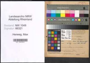 Entnazifizierung Max Herweg , geb. 08.08.1901 (Baecker)