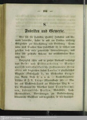 8. Fabriken und Gewerbe