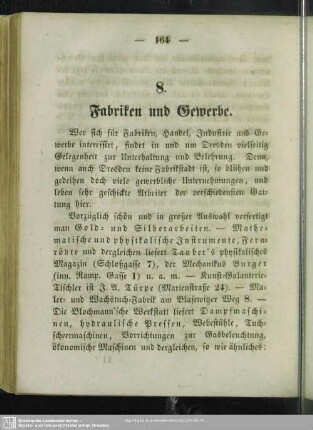 8. Fabriken und Gewerbe