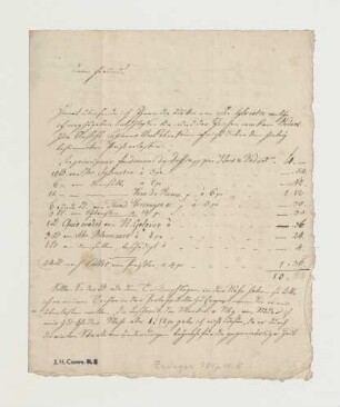 Brief von Gustav Philipp Zwinger an Joseph Heller