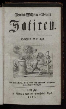 Gottlieb Wilhelm Rabeners Satiren