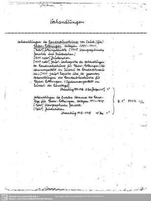 Verhandlungen Landesausschusses