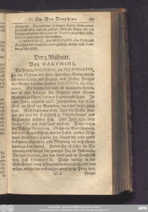 Der 3. Abschnitt. Von Dauphiné.