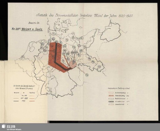 Statistik des Binnenschiffahrt-Verkehrs: Mittel der Jahre 1925 - 1927. Bezirk: 20. Nr. 28a: Weizen u. Spelz