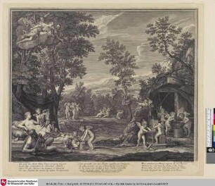 [Die Amorine, auf Befehl ihrer Mutter, spitzen ihre Pfeile und probieren sie, um desto sicherer damit das Herz des Adonis zu durchbohren; Vénus couchée près de Vulcain]