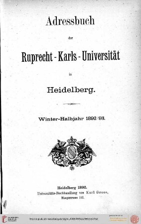 Wintersemester 1892/1893