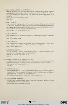 Möbel des Barock und Rokoko (Nr.1-18)