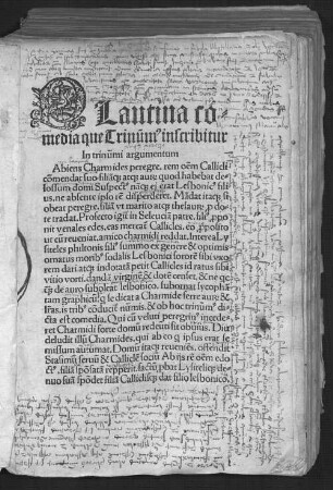 Plautina comedia que Trinummus inscribitur