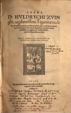 Operum Huldrychi Zuinglii. 1