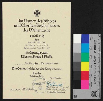 Urkunden für verliehende Auszeichnungen