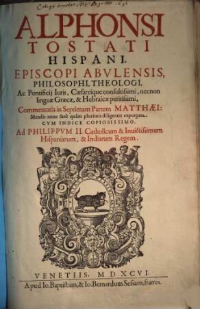 Commentaria in septimam partem Matthaei ...