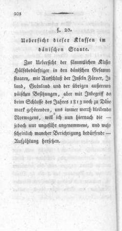 § 20. Uebrsicht dieser Klassen im dänischen Staate.