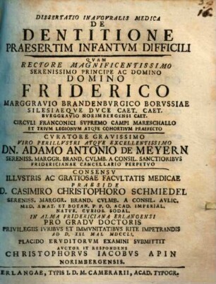 Dissertatio inauguralis medica de dentitione, praesertim infantum difficili