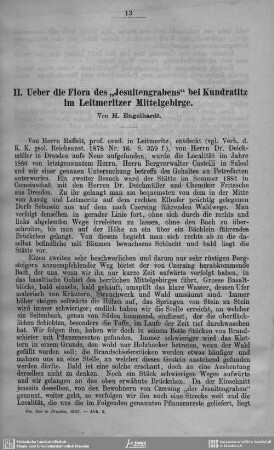 Ueber die Flora des "Jesuitengrabens" bei Kundratitz im Leitmeritzer Mittelgebirge