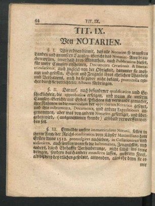 Tit. IX. Von Notarien.