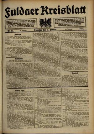 Ausgabe vom Dienstag, den 03. Februar 1914.