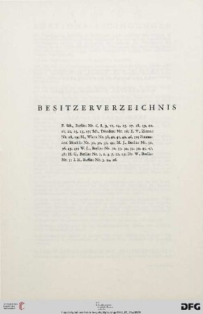 Besitzerverzeichnis