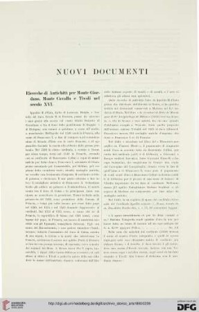 Nuovi documenti