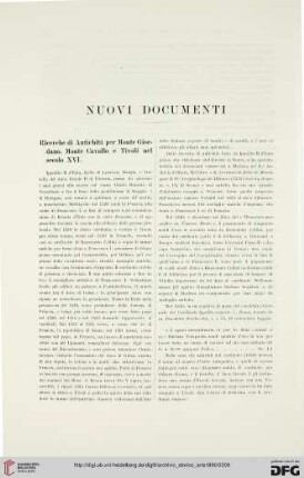 Nuovi documenti