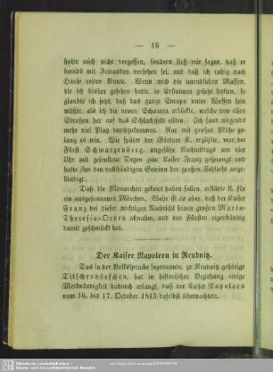 Der Kaiser Napoleon in Reudnitz