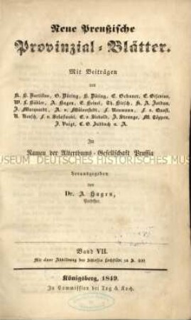 Neue preußische Provinzial-Blätter. Jg. 7.1849