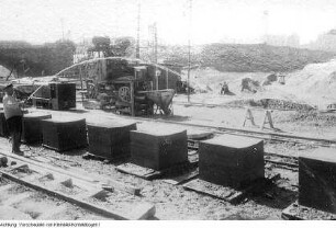Dresden, Georgij-Dimitroff-Brücke, im Bau, Oberbürgermeister Walter Weidauer, 1949